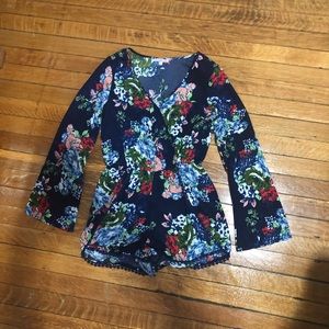 Charlotte Russe long sleeve floral romper